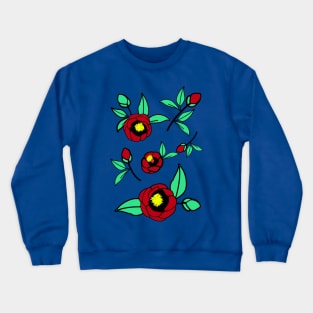 Red camellia blossoms Crewneck Sweatshirt